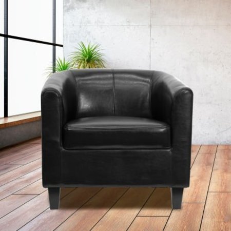 GEC Leather Lounge Guest Chair - Black BT-873-BK-GG